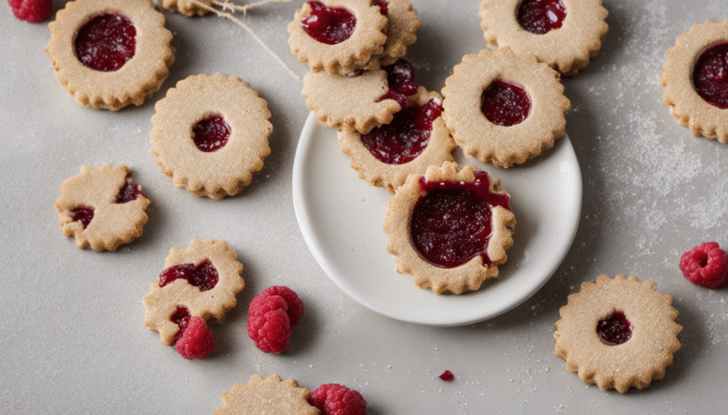 Vegan Linzer Cookies with Raspberry Jam Filling