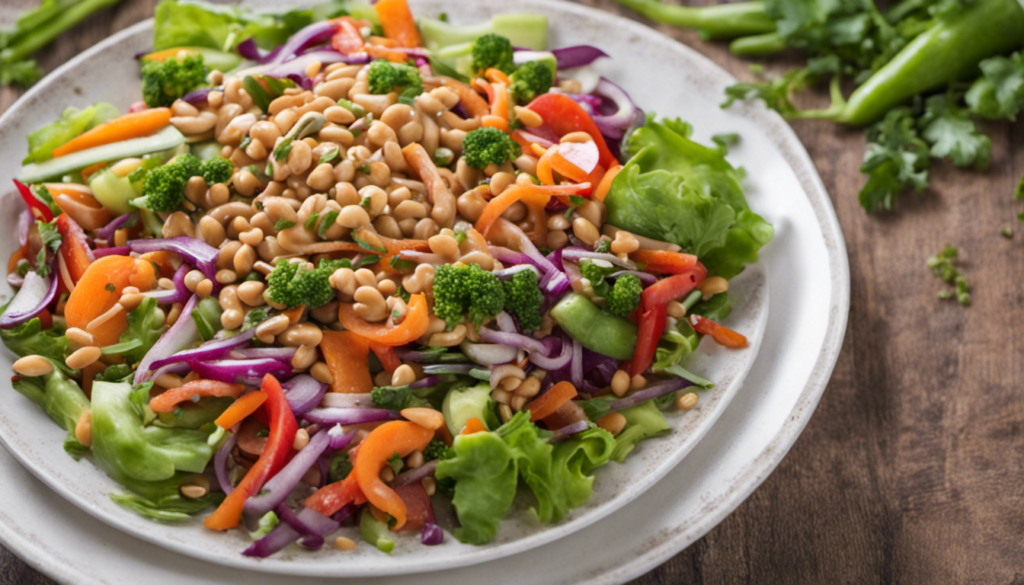 Vegan Mixed Vegetable Salad with Peanut Sauce