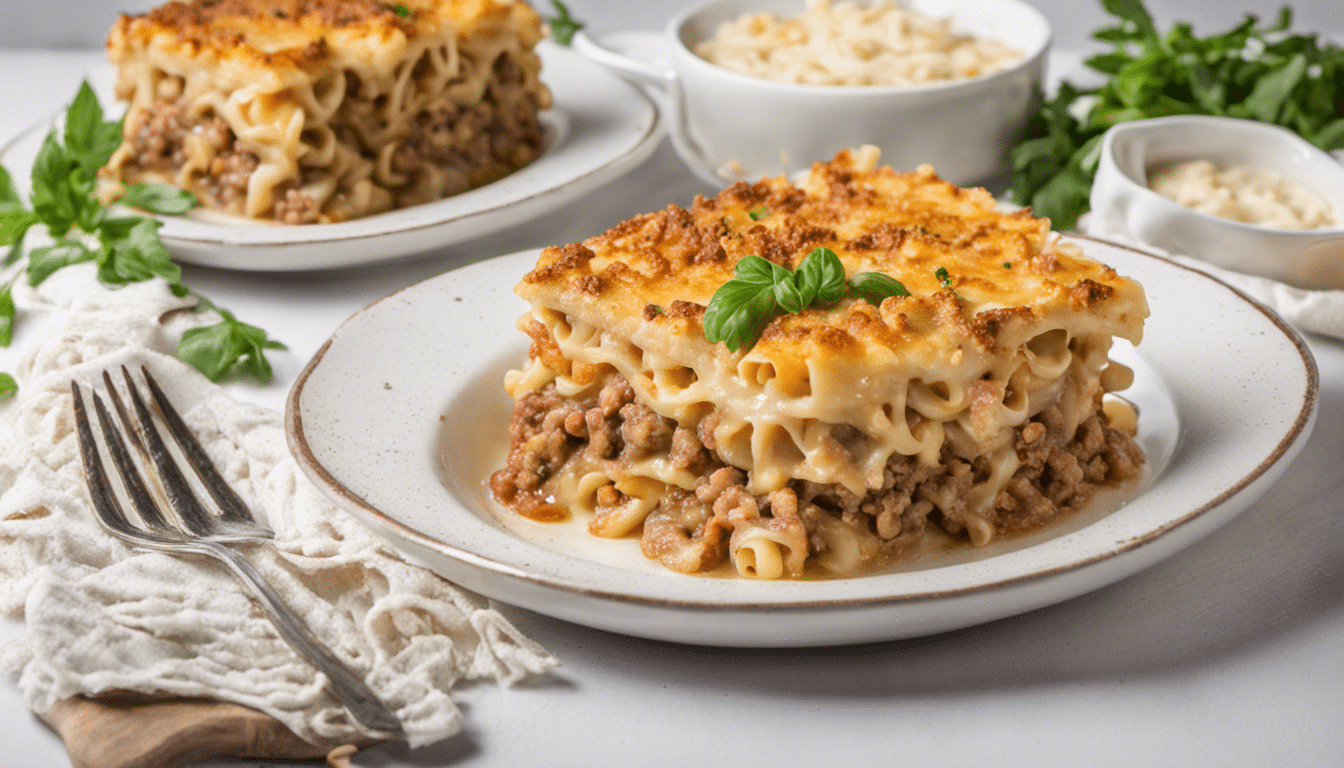 Vegan Pastitsio with Soy Meat and Bechamel Sauce
