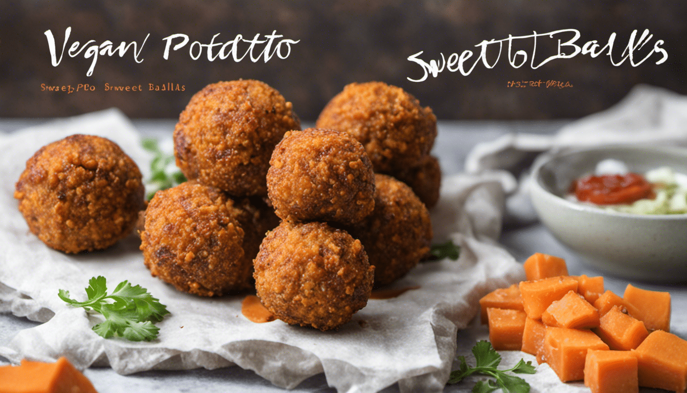 Vegan Sweet Potato Balls served on a white plate.