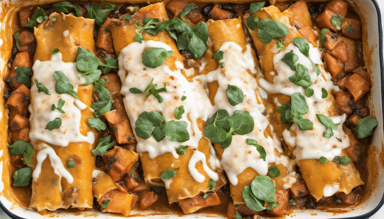 Vegan Sweet Potato and Spinach Enchiladas