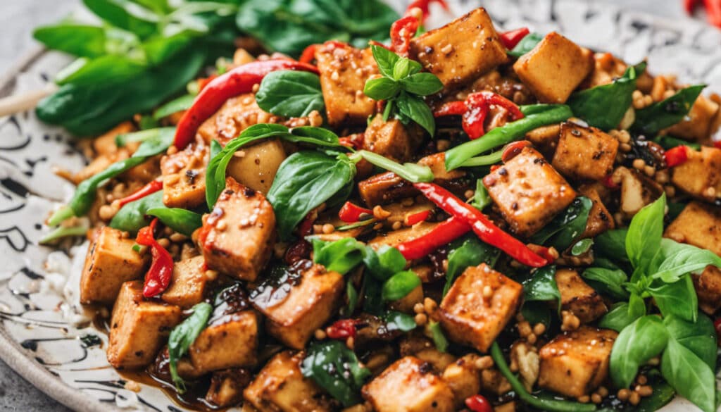 Vegan Thai Basil and Chili Tofu Stir-Fry