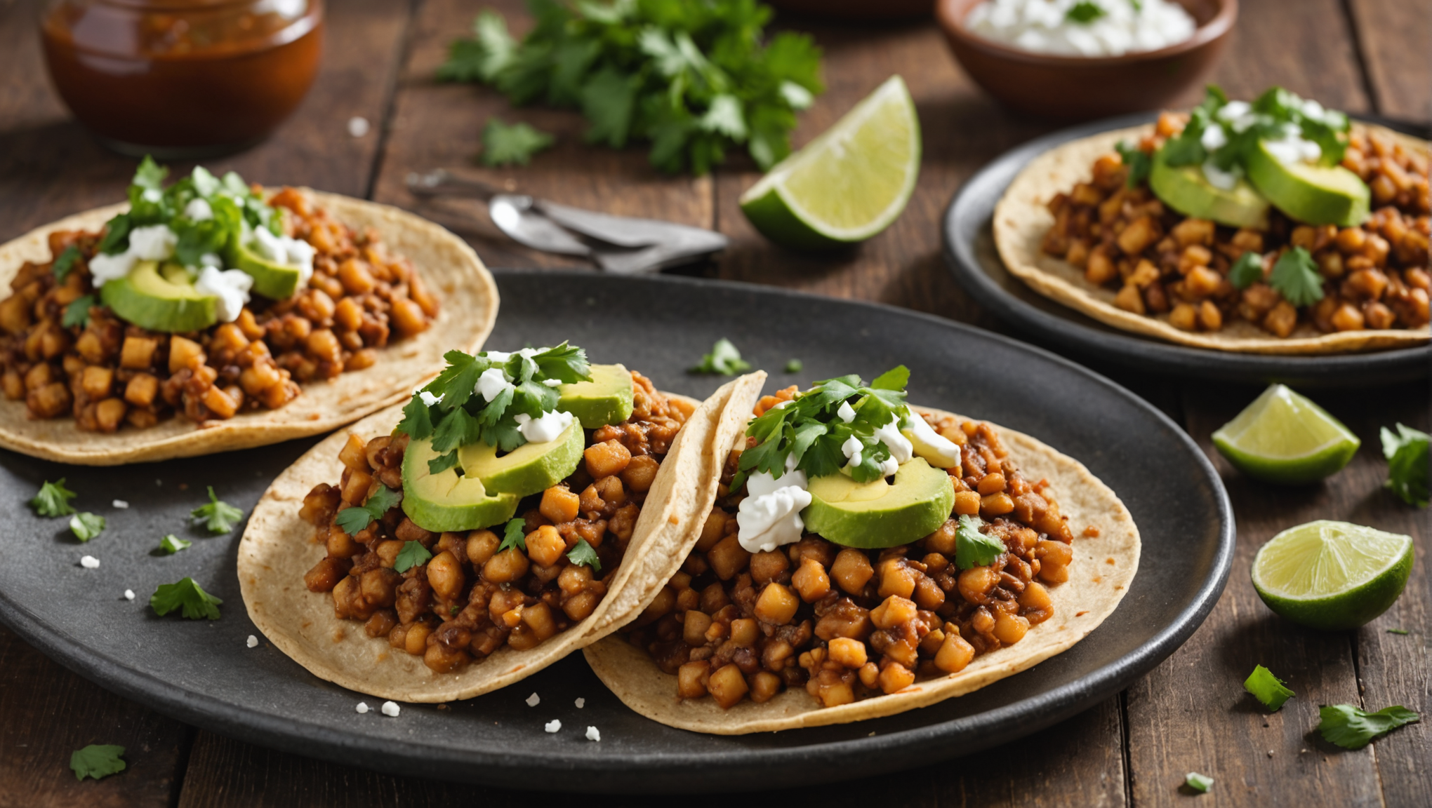 Vegan Tostadas de Tinga de Garbanzo