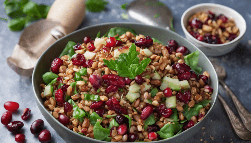 Vegan Wheat Berry and Cranberry Salad