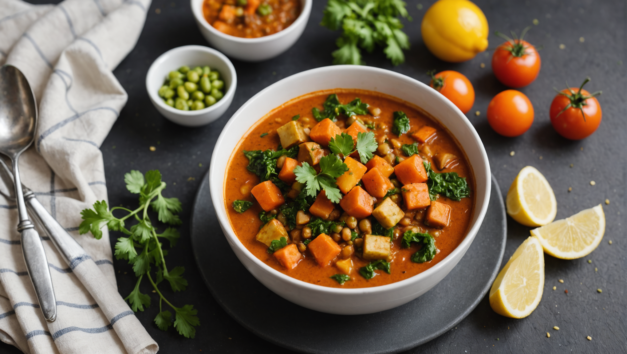 Vegansk gulaschsoppa med kikärtor