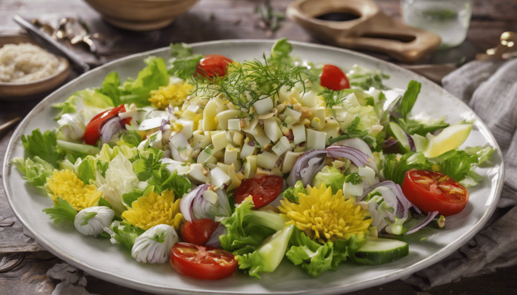 Vegetable Salad with Garland Chrysanthemum
