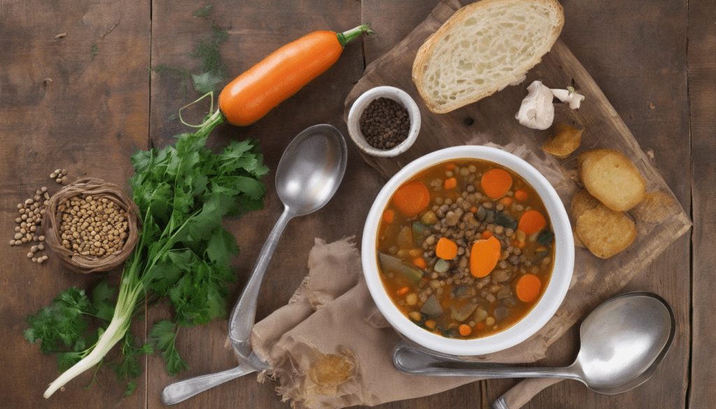 Vegetable Soup with Olida and Lentils