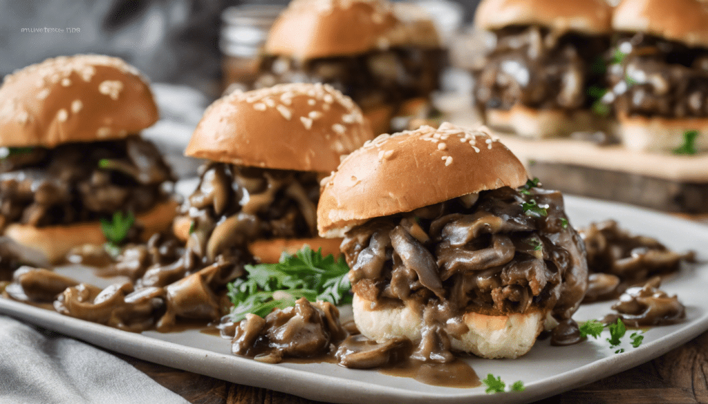 Vegetarian Bison Sliders with Mushroom Gravy