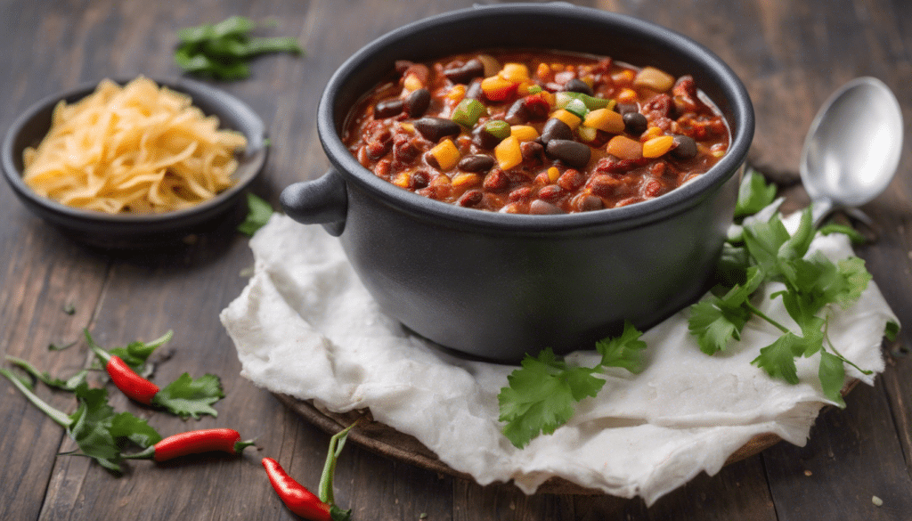 Vegetarian Chili with Chili Pepper Leaves