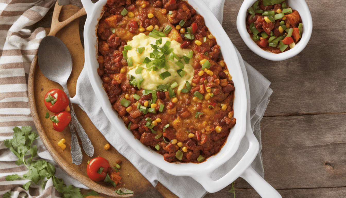 Vegetarian Chili with Cornbread Topping