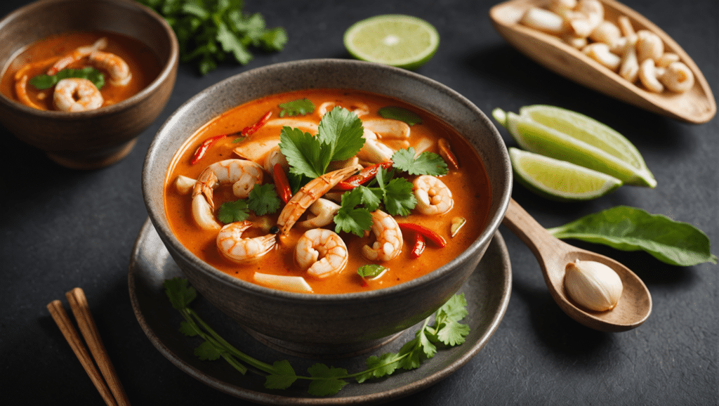 Vegetarian Tom Yum Soup with Greater Galangal