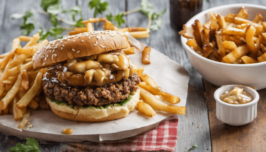 Veggie Burger with Poutine Topping