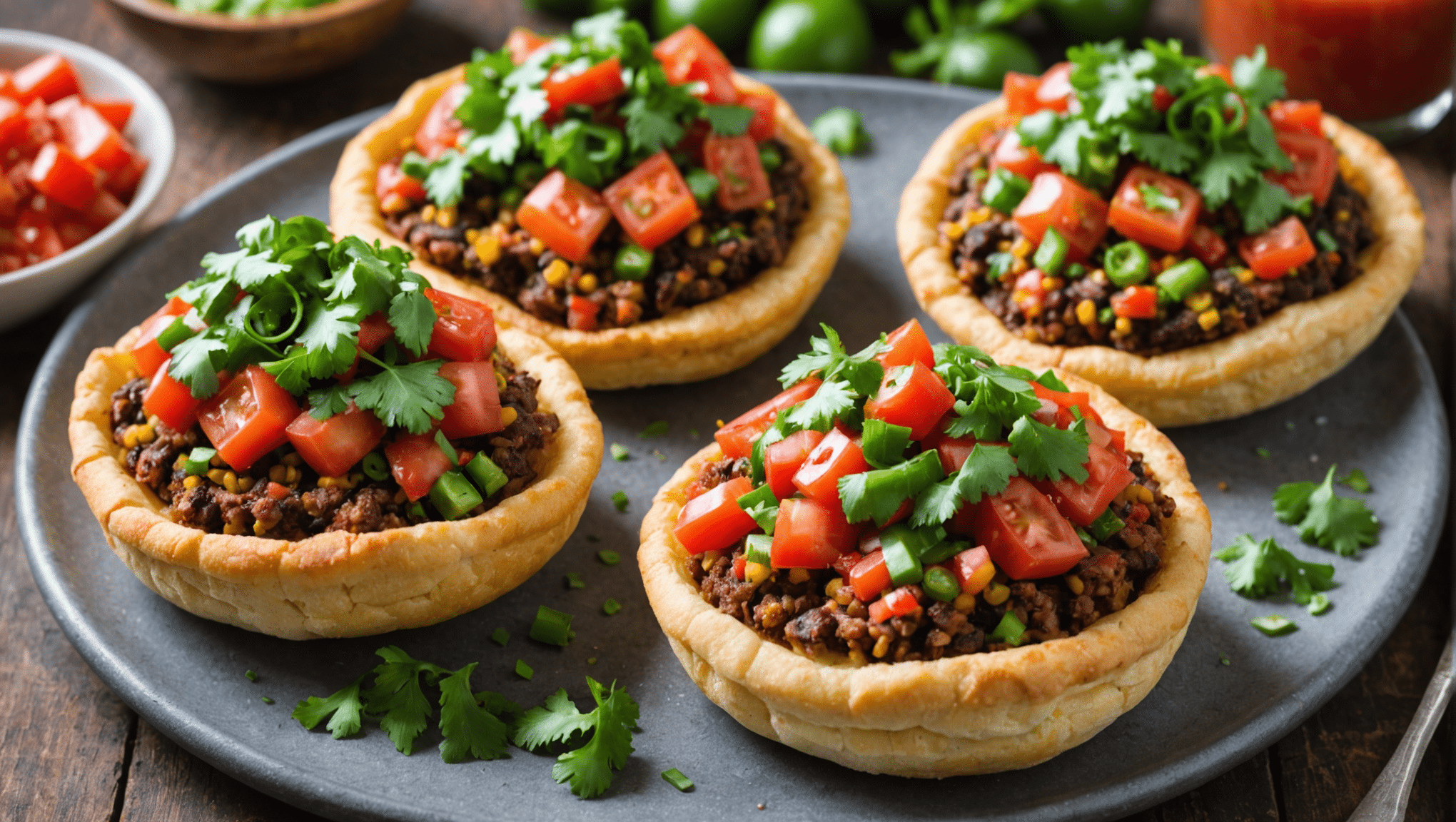 Veggie Stuffed Sopes with Spicy Pico de Gallo