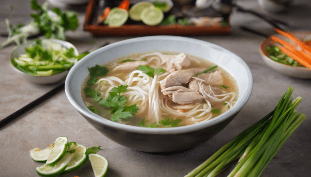 Vietnamese Lemongrass Chicken Noodle Soup