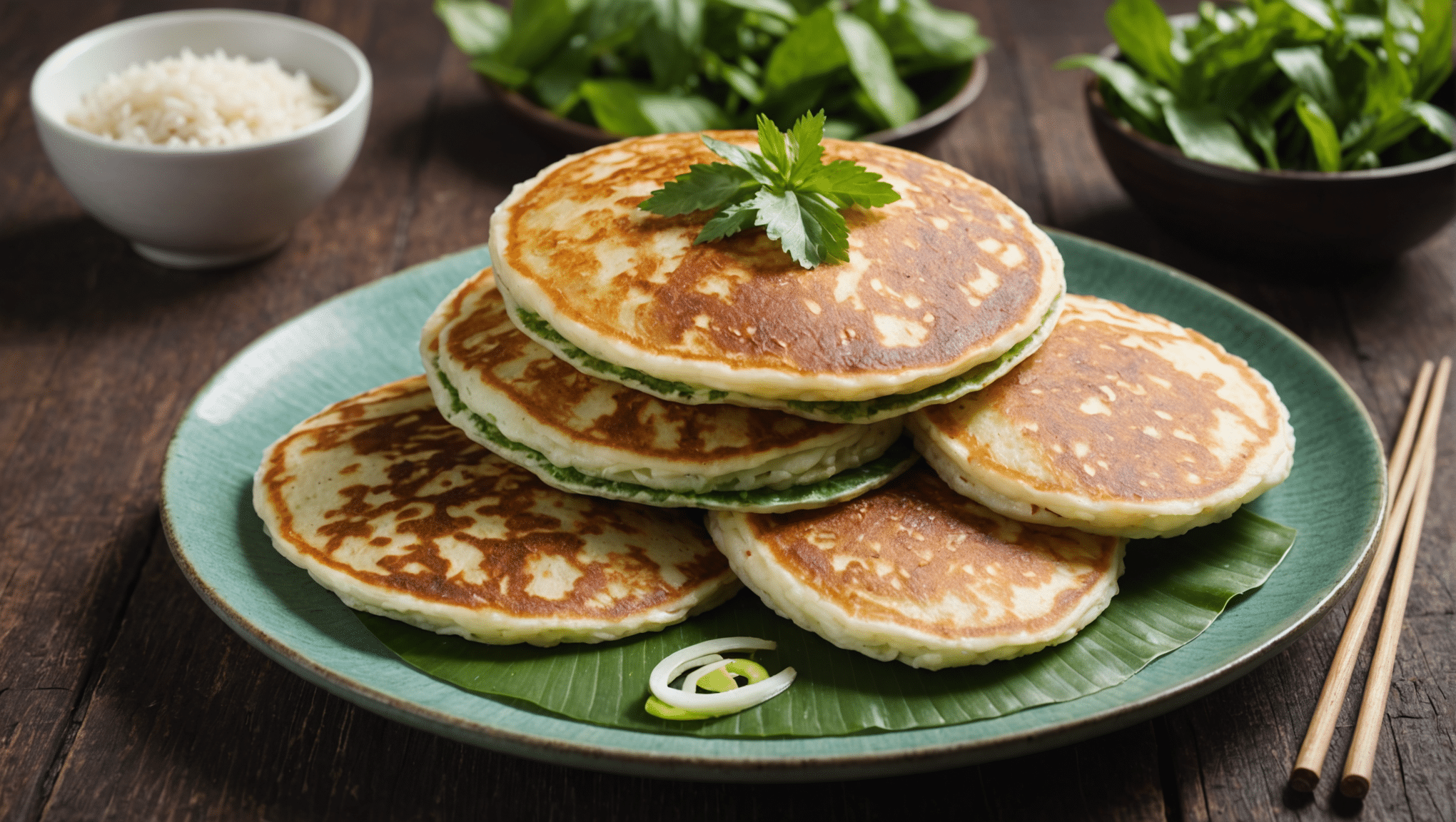 Vietnamese Rice Paddy Herb Pancakes