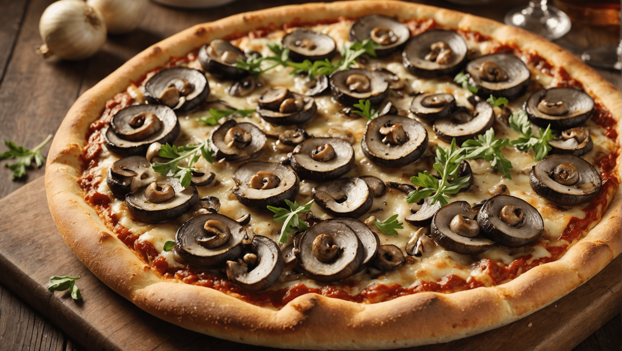 Walla Walla Sweet Onion and Mushroom Pizza