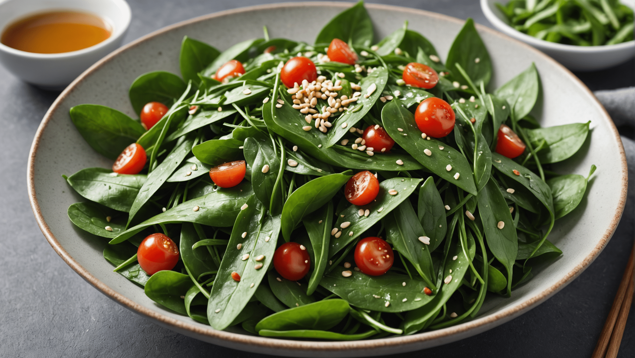 Water Spinach Salad with Sesame Dressing