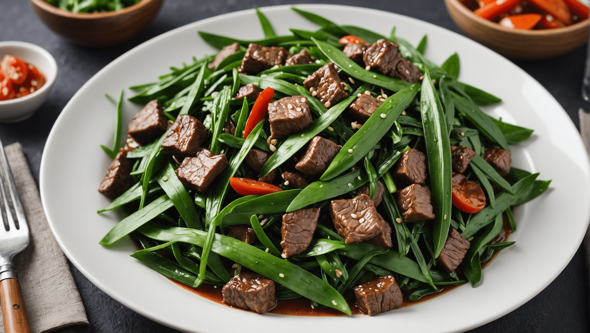 Water Spinach and Beef Stir Fry