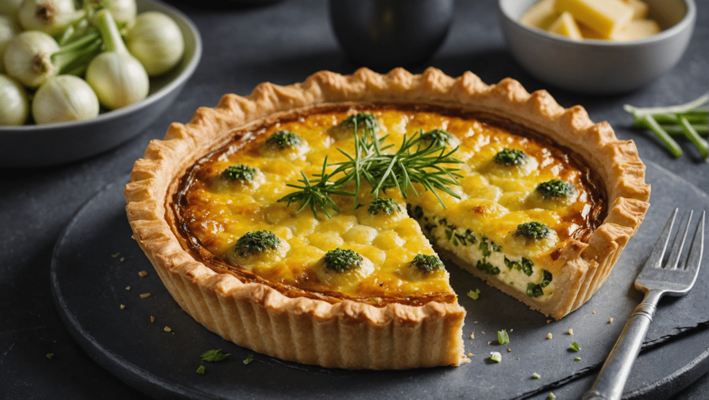 Welsh Onion and Cheese Tart