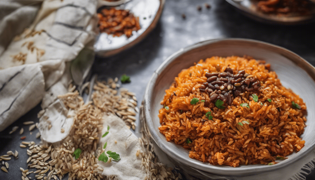 West African Jollof Rice with Grains of Selim