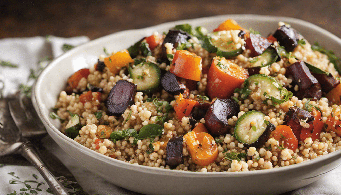 Whole Wheat Couscous Salad with Roasted Vegetables