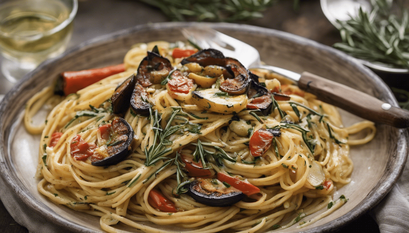 Wild Thyme and Rosemary Grilled Vegetable Spaghetti