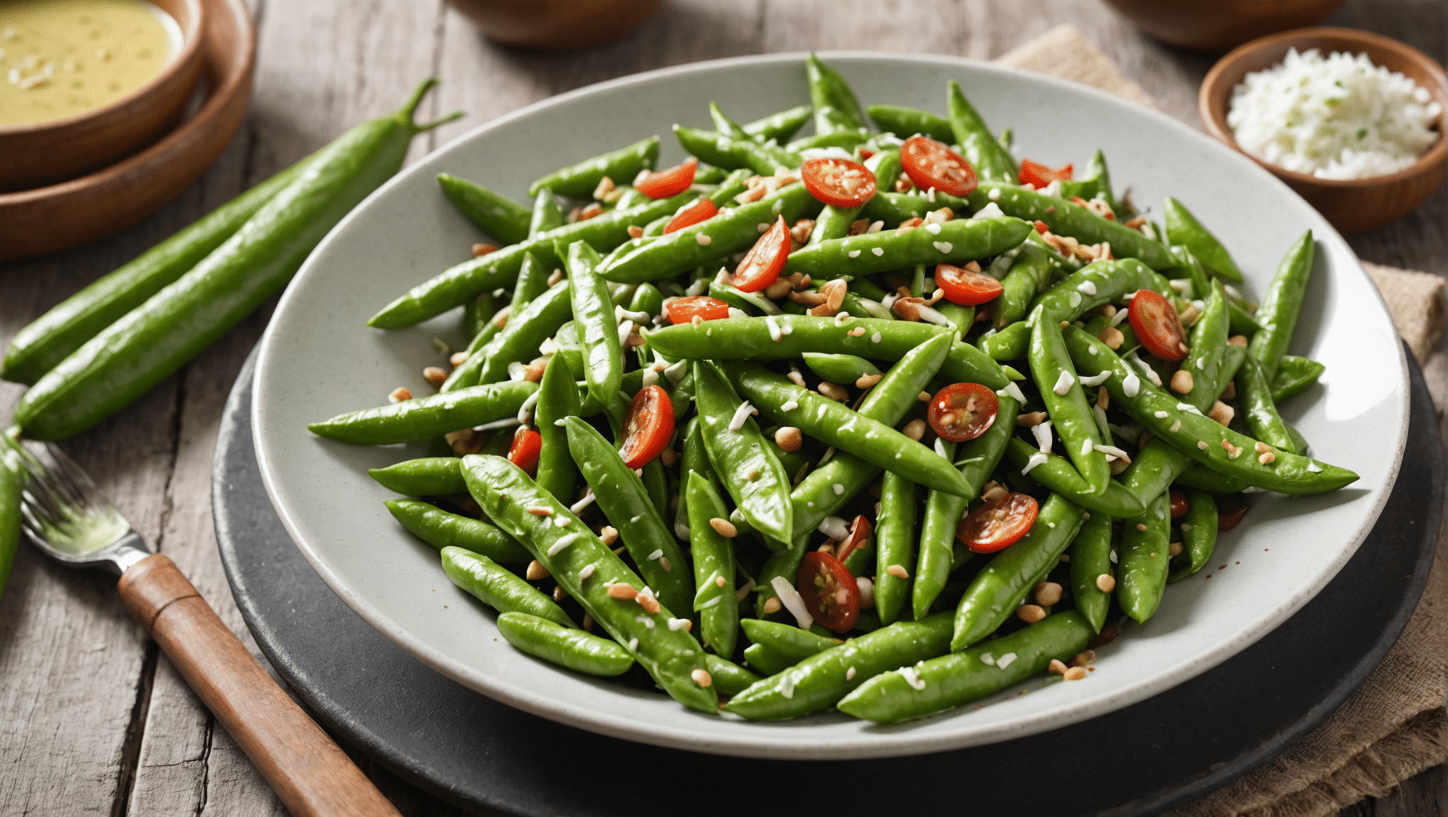 Winged Beans Salad with Coconut Dressing