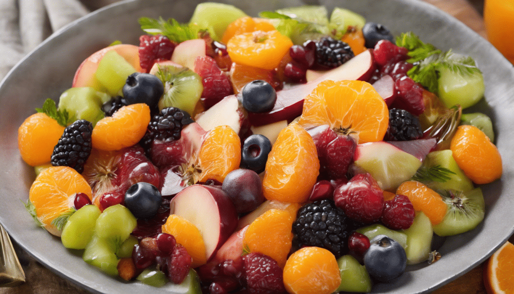 Winter Fruit Salad with Honey Clementine Dressing