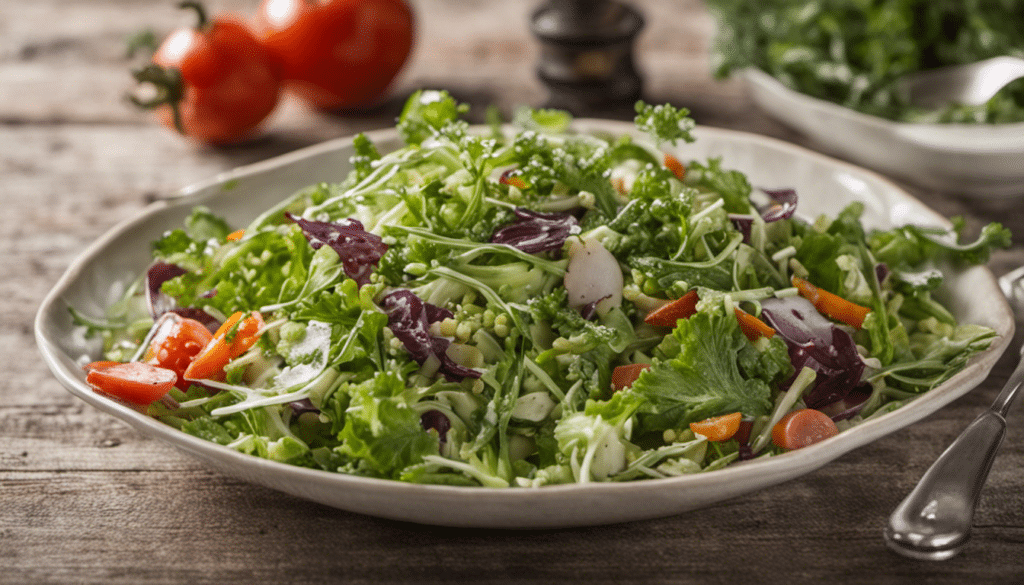 Wormwood Salad: A nutritious green salad made with fresh Wormwood leaves, assorted vegetables, and a light vinaigrette.