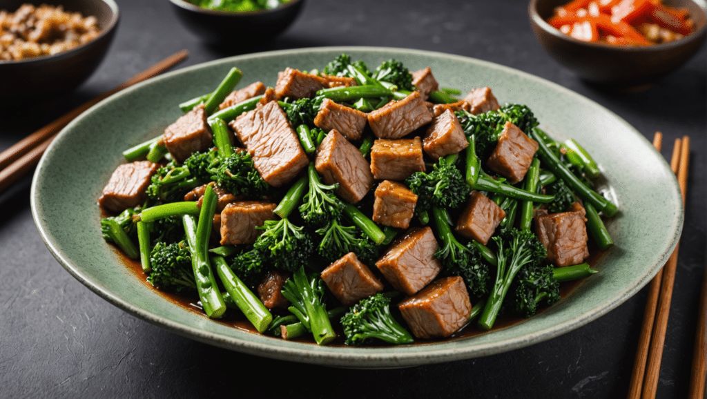 Wormwood and Pork Stir Fry: A savory dish made with finely chopped Wormwood leaves and stir fried pork.