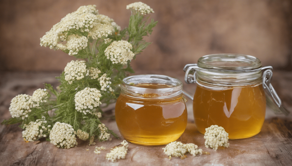 Yarrow Infused Honey: Honey infused with yarrow flowers for a unique sweetness.