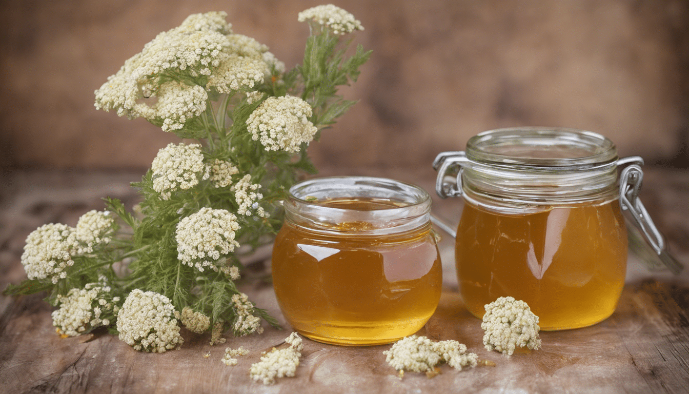Yarrow Infused Honey: Honey infused with yarrow flowers for a unique sweetness