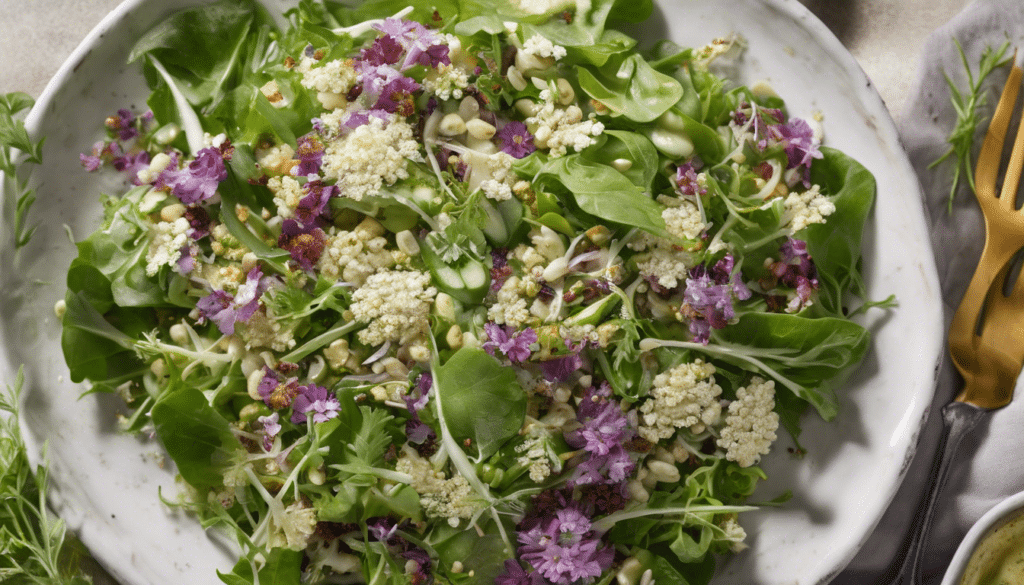 Yarrow Salad: A mixed green salad featuring fresh yarrow.